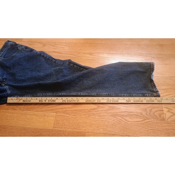 Wrangler Mens Elastic waist band Regular Fit Dark Wash Denim Jeans 38 x 30 - Picture 8 of 8